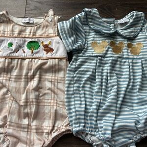 Abby and Evie Striped Blue and Gold Kids One Piece